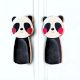 Handcrafted Acacia Wood Panda Fabric Handle Pair